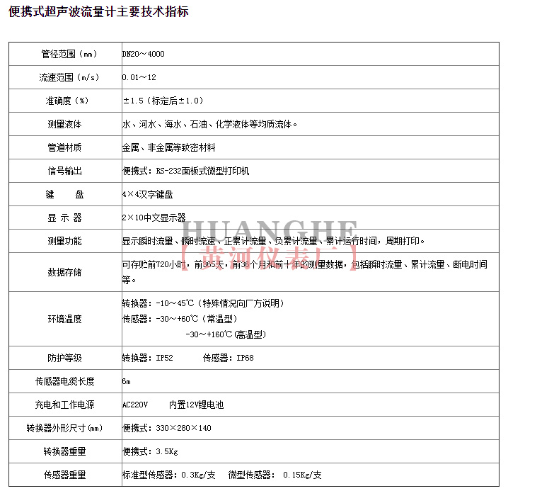 便携式超声波流量计